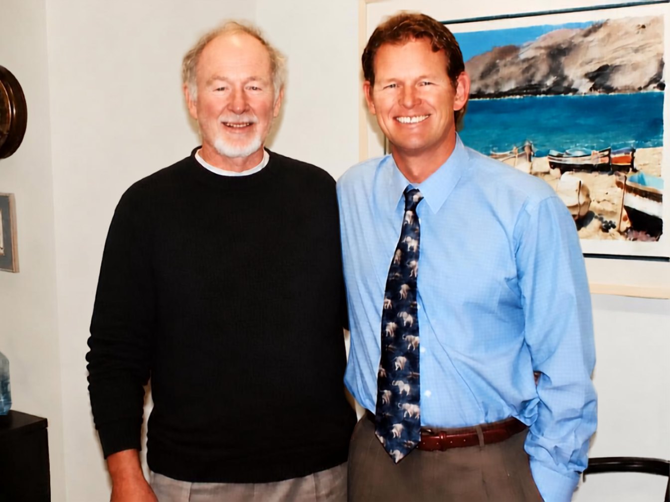 George Hoover Sr. and George Hoover Jr. together in their office